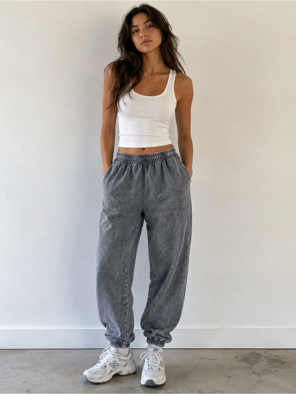 Washed Charcoal High-Rise Joggers - Women